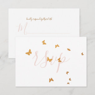 Carte RSVP mariage Cake Butterflies