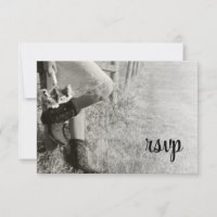 Carte RSVP Mariage campagnard Cowgirl et Sunflower