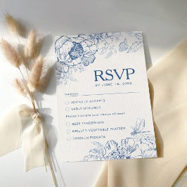 Carte RSVP Mariage Chinoiserie Florale