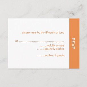 Carte RSVP mariage couleur gras - orange