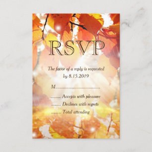 Carte RSVP Mariage de automne de congé d'automne