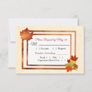 Carte RSVP Mariage de automne de congé d'automne