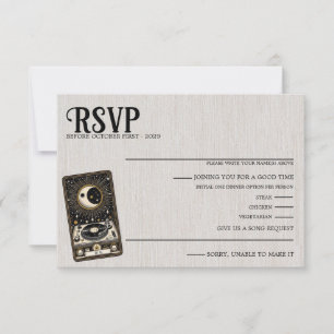 Carte RSVP mariage de demande de chanson Tarot