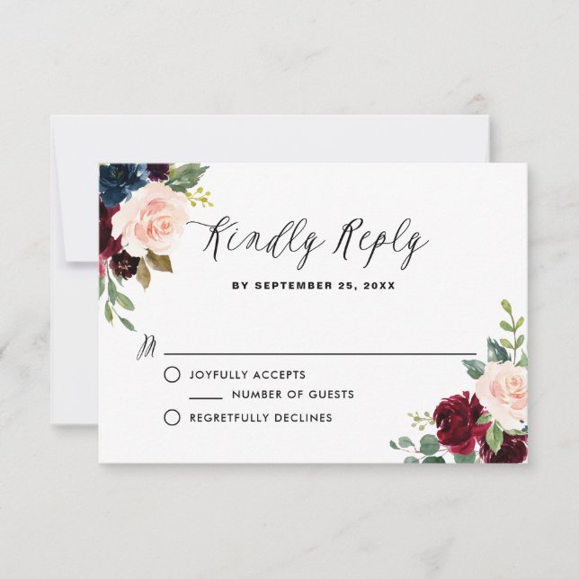 Carte RSVP Mariage de la Bourgogne et de la Garlan (Devant)