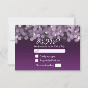 Carte RSVP Mariage de mariée avec ciel de nuit vio