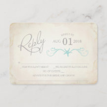 Carte RSVP, Mariage de plage Starfish
