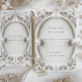 Carte RSVP Mariage Elégance Baroque