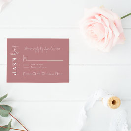 Carte RSVP Mariage Elégant Mauve Moderne