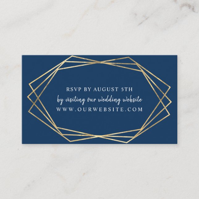 Carte RSVP mariage en ligne Gold Frame | toute cou (Devant)