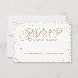 Carte RSVP Mariage Etoiles Or fantaisie
