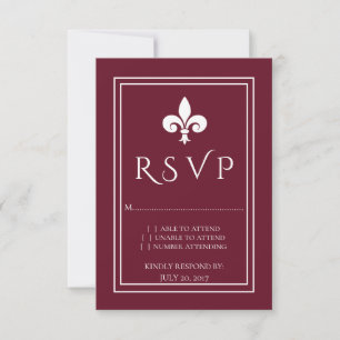 Carte RSVP mariage Fleur de Lis