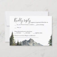 Carte RSVP Mariage Forêt Montagnes