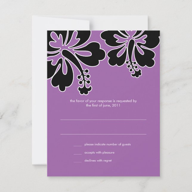 Carte RSVP Mariage Hibiscus sucré (Devant)