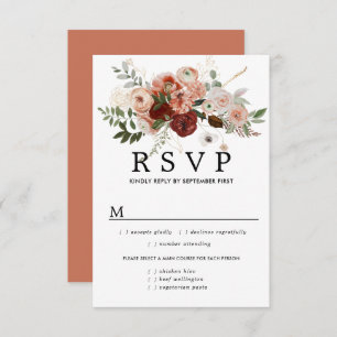 Carte RSVP Mariage Marsala Terrocotta, Options de 