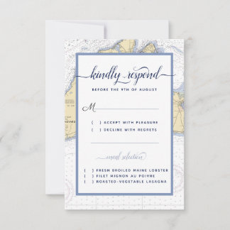 Carte RSVP Mariage Nautique semi-formelle / Événem