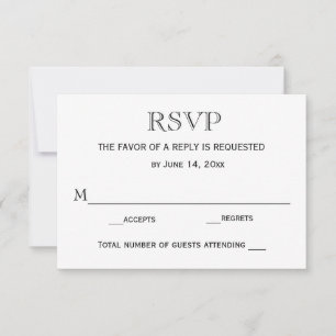 Carte RSVP mariage / Noir & Blanc