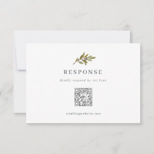Carte RSVP Mariage QR Code de la branche d'olive r