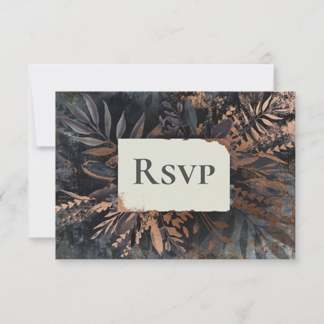 Carte RSVP Mariage Sombre et Mystérieux (Devant)