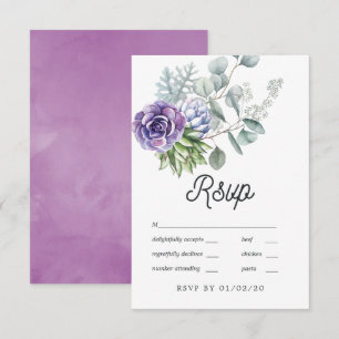 Carte RSVP Mariage Tropical Eucalyptus Succulents