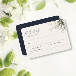 Carte RSVP Marine Botanique Simple