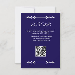 Carte RSVP marine et blanche