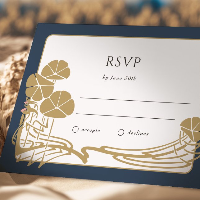 Carte RSVP marine et or intemporelle (Créateur téléchargé)