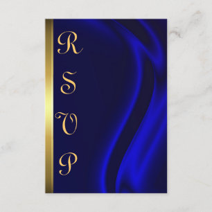 Carte RSVP Marquis Blue Silk Gold