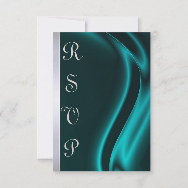 Carte RSVP Marquis Turquoise Silver Silver (Devant)