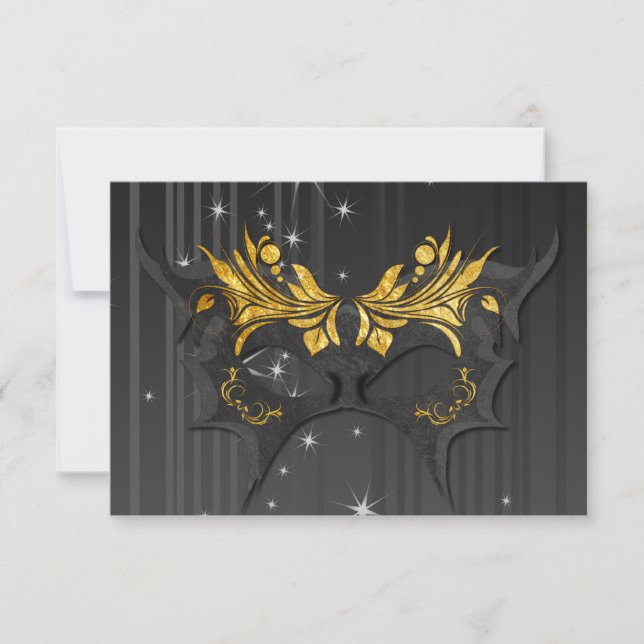 Carte RSVP Masquerade Ball Wedding (Devant)