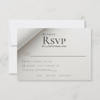 Carte RSVP minimal plié Shadow Modern Wedding