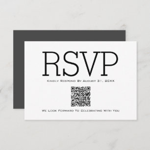 Carte RSVP minimale de base de code QR essentiel