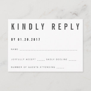 Carte RSVP minimaliste Charlie