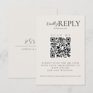 Carte RSVP minimaliste de code QR Mariage