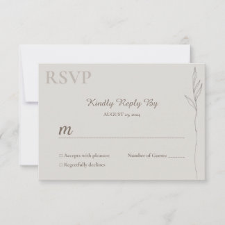 Carte RSVP minimaliste de ligne botanique