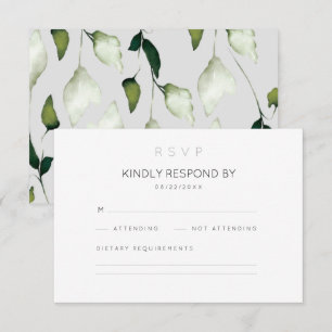 Carte RSVP minimaliste de mariage botanique