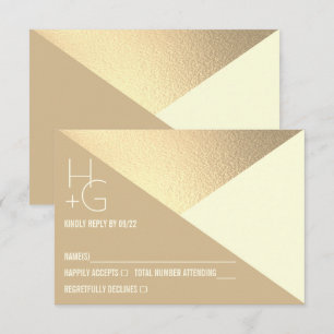Carte RSVP minimaliste de mariage géométrique mode