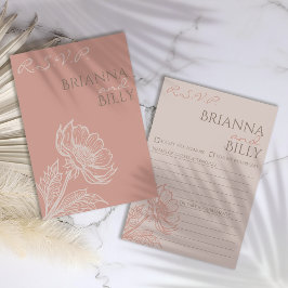 Carte RSVP minimaliste de mariage rose floral