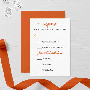 Carte RSVP minimaliste Marigold Wedding