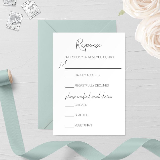 Carte RSVP minimaliste Narcissus Wedding (Créateur téléchargé)