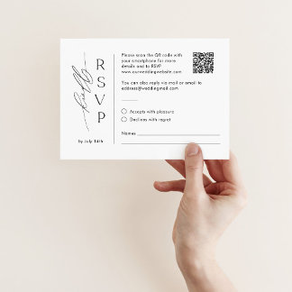 Carte RSVP minimaliste par courrier avec code QR