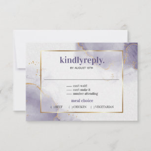Carte RSVP Minimaliste Plum Purple Dusty
