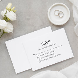 Carte RSVP minimaliste simple et moderne