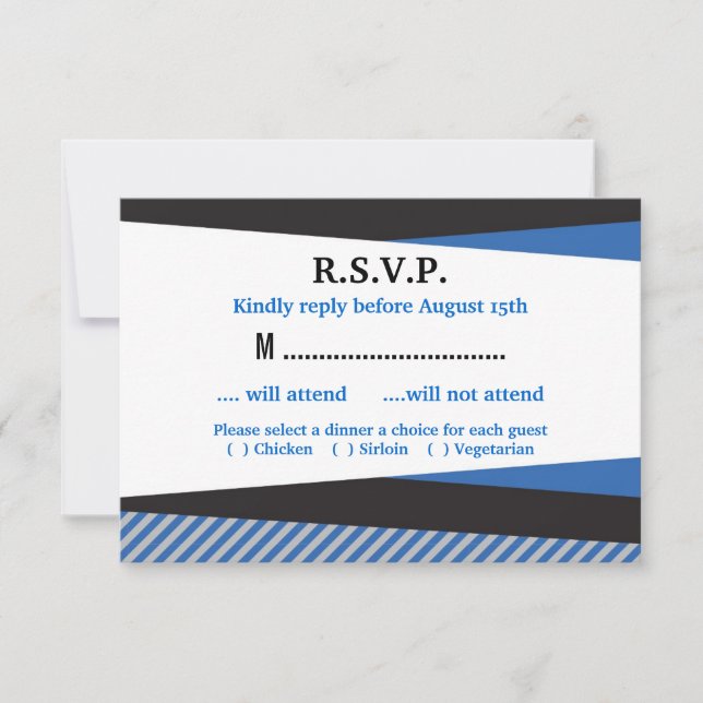 Carte RSVP Mitzvah Barre Cadres inclinés (Devant)