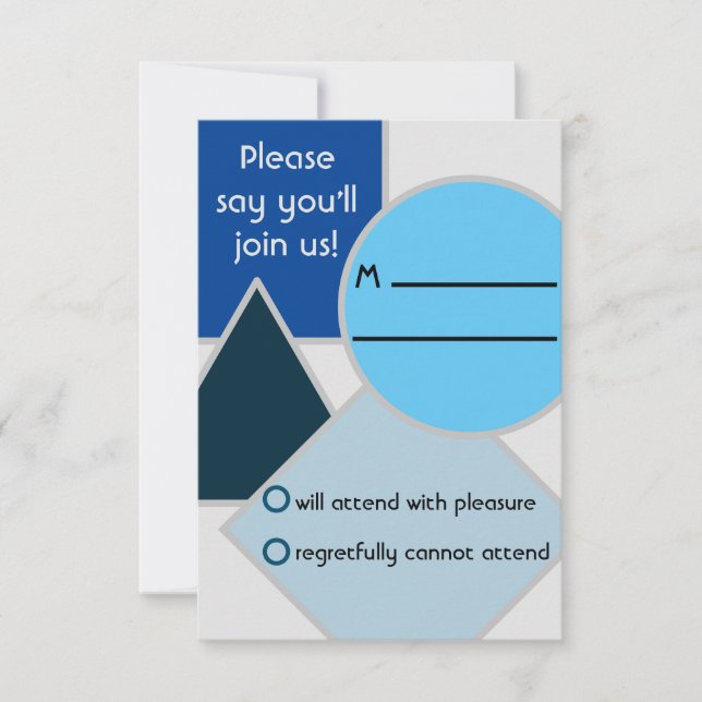 Carte RSVP Mod Blue Shapes (Devant)
