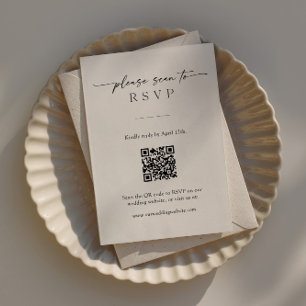 Carte RSVP moderne avec code QR et propre photo