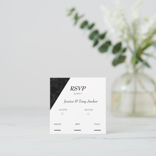 CARTE RSVP MODERNE DE MARIAGE (Debout devant)