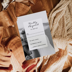 Carte RSVP moderne élégante avec photo