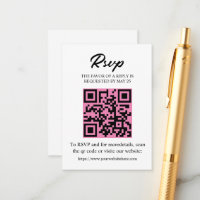 Carte RSVP modifiable avec code QR, encart d'invit