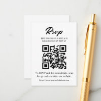 Carte RSVP modifiable avec code QR, insertion d'in