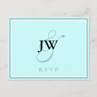 Carte RSVP Monogramme Bleu